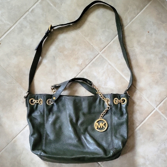 MICHAEL Michael Kors Green Leather Chain Bag - Picture 1 of 12